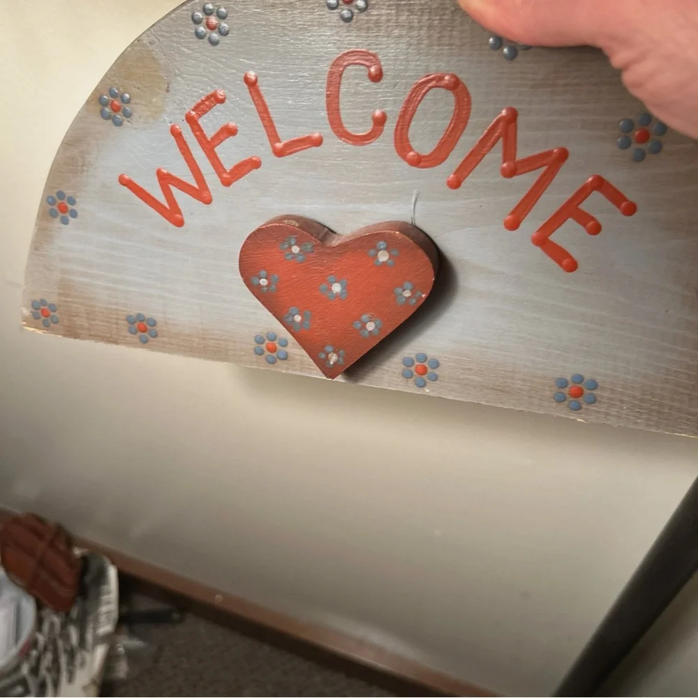Vintage, rustic , handpainted welcome sign